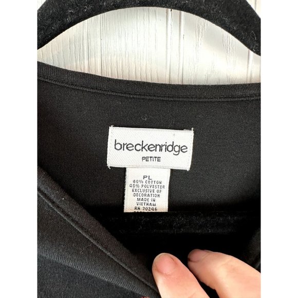 Breckinridge Black Embroidered Cocktail Short Sleeve Shirt Size PL - Picture 3 of 5